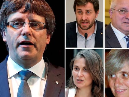 Carles Puigdemont e os quatro ex-conselheiros