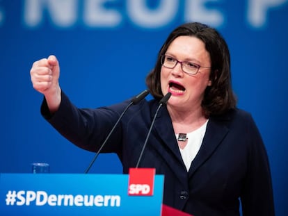 Andrea Nahles, la nueva presidenta del SPD.