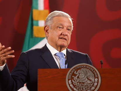 El presidente de México, Andrés Manuel López Obrador, en su conferencia de prensa de este lunes.