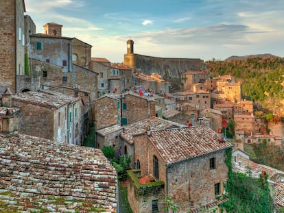 Panorámica de la localidad de Sorano, en la región italiana de Maremma.