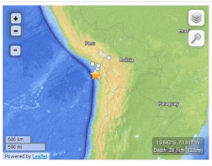 Location of Tuesday's earthquake.