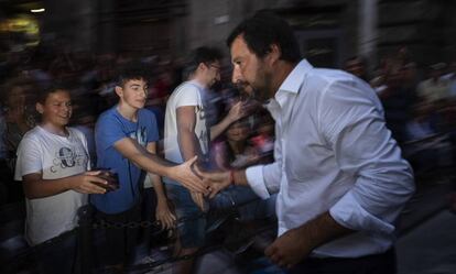 Matteo Salvini, em um ato religioso em Viterbo (Itália) em 3 de setembro.
