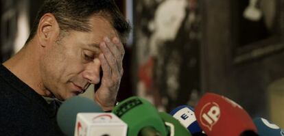 Toni Cant&oacute;, cuando anunci&oacute; su dimisi&oacute;n como diputado de UPyD en el Congreso.