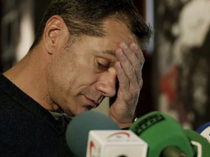 Toni Cant&oacute;, cuando anunci&oacute; su dimisi&oacute;n como diputado de UPyD en el Congreso.