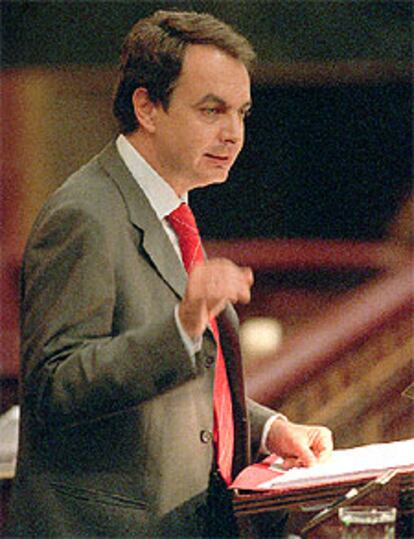 José Luis Rodríguez Zapatero, en el Congreso.