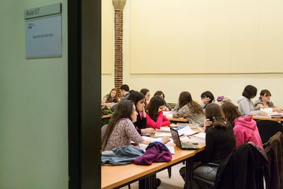 Alumnos del Máster en Edición de la UAB, durante una de las clases de un curso anterior.