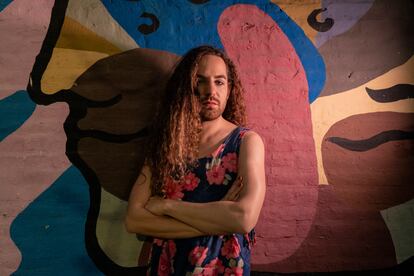Argentine trans folk artist Ferni poses in Buenos Aires.