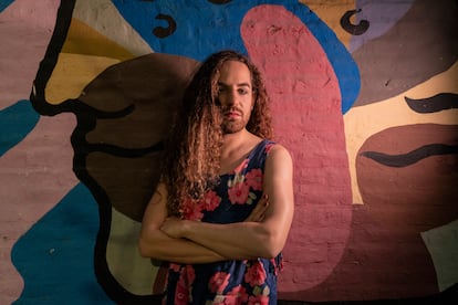 Argentine trans folk artist Ferni poses in Buenos Aires.