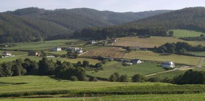 Vista de la aldea de Cedofeita en el t&eacute;rmino municipal de Ribadeo