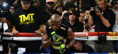 Floyd Mayweather, durante un entrenamiento abierto a la prensa.