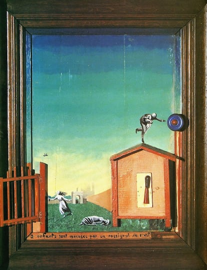 'Dos niños asustados por un ruiseñor' (1924), obra de Max Ernst perteneciente a la colección del MoMA en Nueva York. 