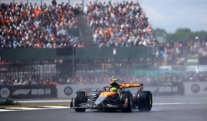 Lando Norrisdurante la carrera del GP de Gran Bretaña este domingo.