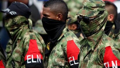 Algunos miembros del Ej&eacute;rcito de Liberaci&oacute;n Nacional de Colombia. 