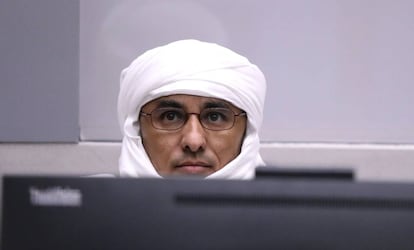 El maliense Al Hassan, en una sala de la CPI, el pasado lunes en La Haya.