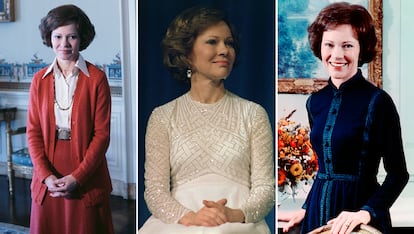 Tres imágenes de Rosalynn Carter tomadas durante sus años en La Casa Blanca (1977-1981).

