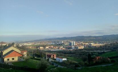 Vista panorámica de las afueras de Oviedo (Asturias). 