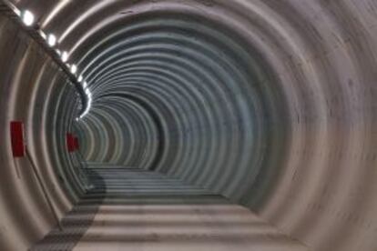 Interior del túnel del Brennero, entre Austria e Italia.