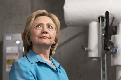 Hillary Clinton, durante un acto electoral en Des Monies.