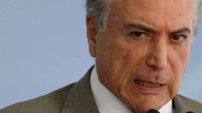 Temer, durante pronunciamento nesta segunda-feira.