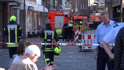 Carrer tallat prop del lloc de l'atac a Münster. 