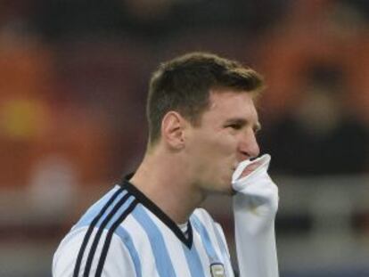 Messi, durante uma partida da Argentina.