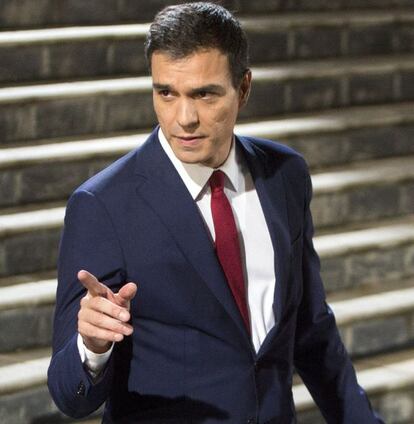 Pdro Sánchez antes del "cara a cara" con Mariano Rajoy