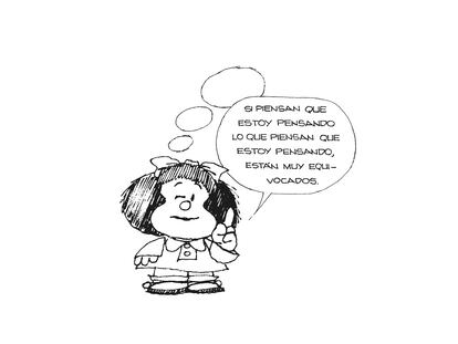 Porque, pese a la autoría masculina, Mafalda es también un icono feminista. "Curiosamente, Mafalda nació en 1963 como tira que serviría de publicidad de unos electrodomésticos, aunque la acción no cuajó, y Quino aprovechó el personaje y lo adaptó para la revista Primera Plana. «Ya que no tenía que elogiar las virtudes de ninguna aspiradora, a Mafalda la hice protestona, cascarrabias. Fue una revancha inmediata». Mafalda, en efecto, no era una heroína femenina como las protagonistas de los cuentos infantiles y tebeos de la época; era, como la llamó Umberto Eco, una contestataria", explica la editora