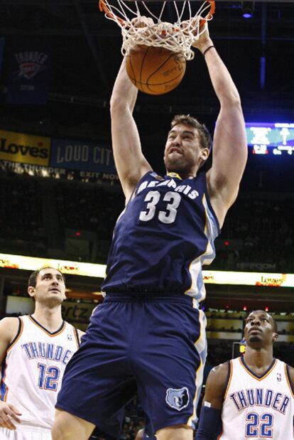 Marc Gasol, en un momento del partido frente a Oklahoma.