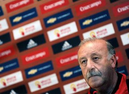 Vicente del Bosque durante la rueda de prensa previa al partido del miércoles contra Turquía.