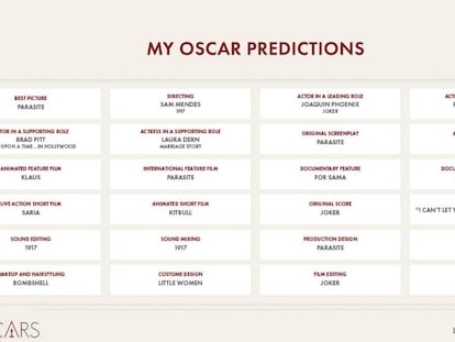 Lista de favoritos al Oscar publicada por error por la Academia de Hollywood.