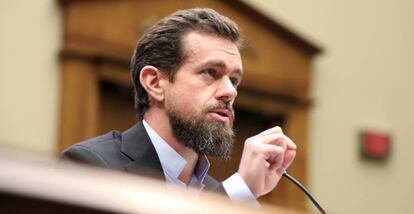 Jack Dorsey, compareciendo ante el Congreso de EE UU, en 2018. REUTERS