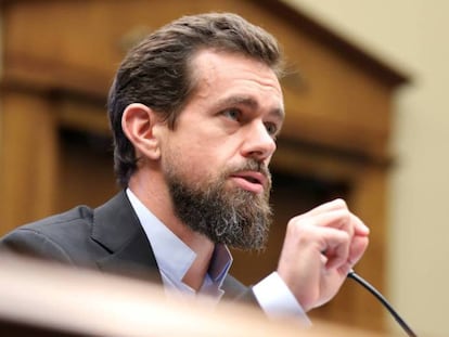 Jack Dorsey, compareciendo ante el Congreso de EE UU, en 2018. REUTERS