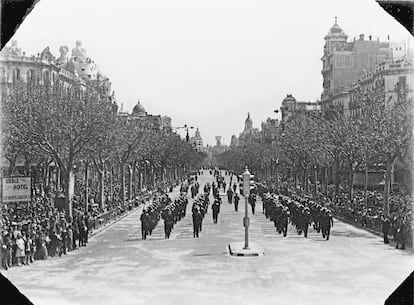 Defilada de les tropes franquistes a Barcelona, el febrer del 1939 Foto: Institut Estudis Fotogràfics de Catalunya