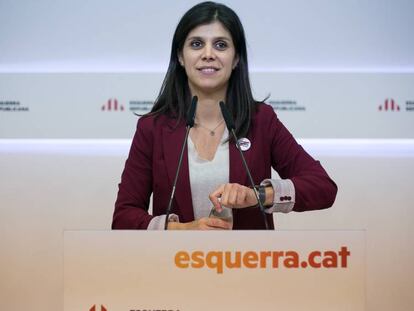 Marta Vilalta, portavoz de Esquerra Republicana, en una rueda de prensa.