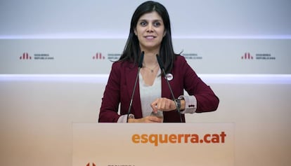 Marta Vilalta, portavoz de Esquerra Republicana, en una rueda de prensa.