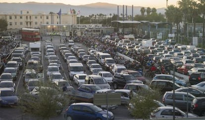 Gridlock at the border between Gibraltar and La Línea de Concepción on November 11, 2013.