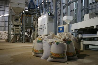 Fábrica de Agrogeba donde procesan el arroz.