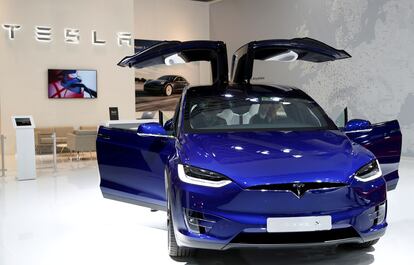 Tesla Model X, en enero en un concesionario de la marca en Bruselas.