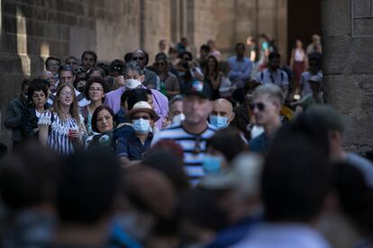 Turistas en el centro de Barcelona.