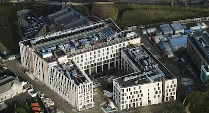 Vista del complejo hospitalario, de 177.752,40 metros cuadrados, que construye FCC en Salamanca.