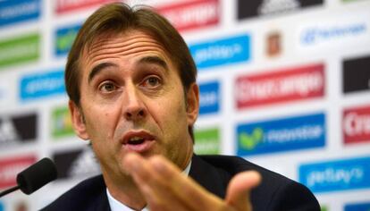 Lopetegui, en rueda de prensa.