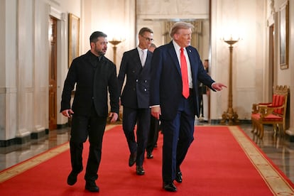Zelenski y Trump en la Casa Blanca, el 18 de agosto de 2025.