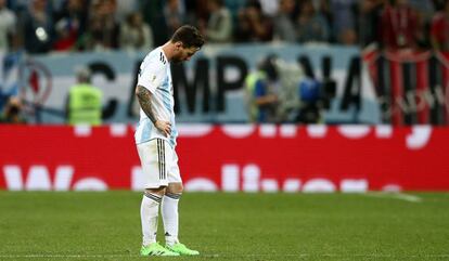 Messi, durante el partido frente a Croacia.