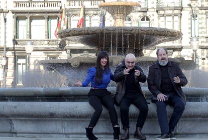 Ylenia Baglietto, Calixto Bieito y José María Pou, el viernes en Bilbao.