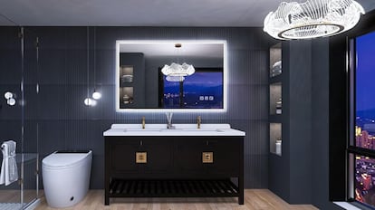 Specchio da bagno intelligente con funzione antivaho.