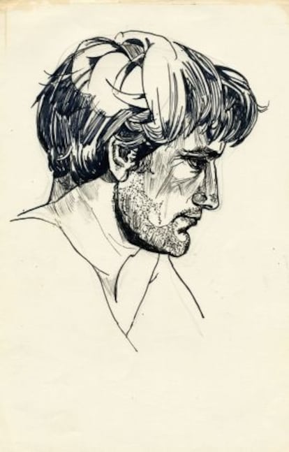 Retrato de Ted Hughes en el libro que ahora ve la luz.