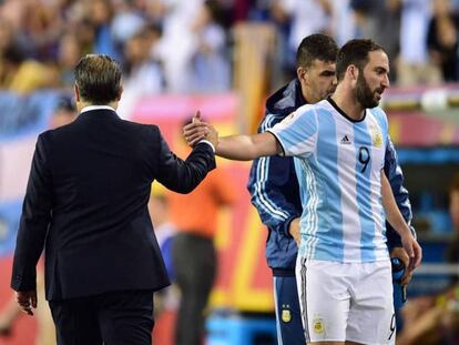 Higua&iacute;n, en una foto del pasado junio durante un partido con la Selecci&oacute;n Argentina. 