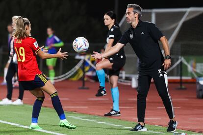 Jorge Vilda durante el partido clasificatorio para el Mundial femenino 2023 entre España y Hungría este viernes.