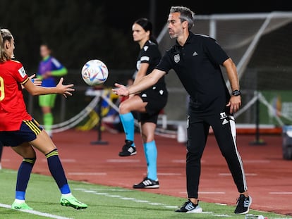 Jorge Vilda durante el partido clasificatorio para el Mundial femenino 2023 entre España y Hungría este viernes.