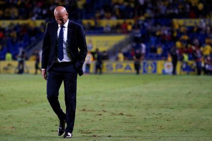 El entrenador del Real Madrid Zinedine Zidane, tras el partido.